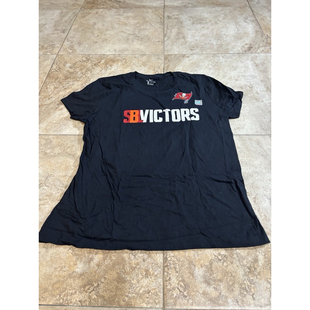 Nike Tampa Bay Buccaneers Super Bowl LV Champions Shirt Brady Men L Black NWOT